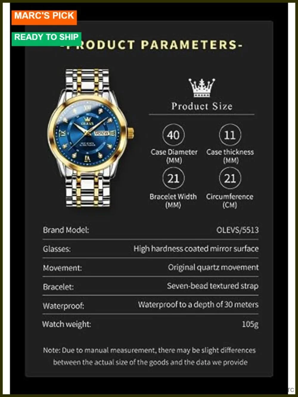 Classic Business Dress Analog Quartz Stainless Steel Waterproof Luminous Date